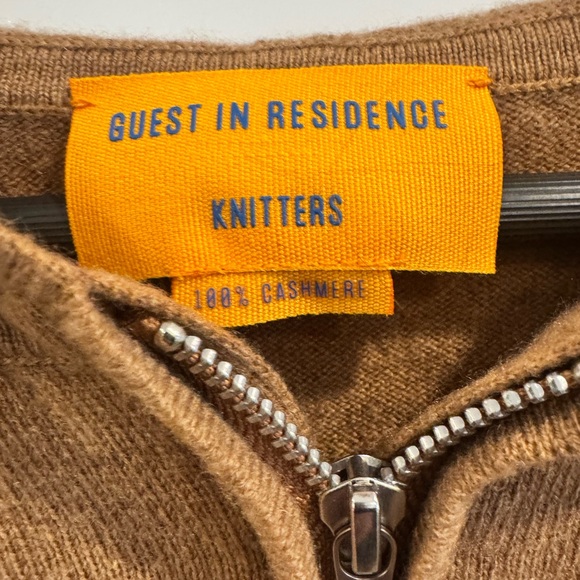 Guest in Residence Brown Cashmere Zip-Up Sweater - Picture 3 of 4